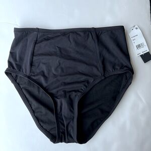 Kenneth Cole New York Black High-Waisted Swim Bottom